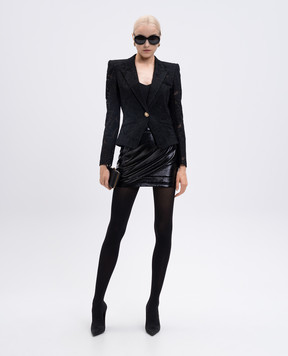 Balmain Чорний жакет з мережива FF1SG230CG08