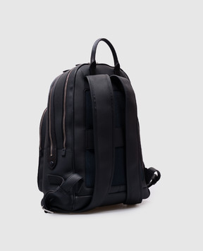 Santoni Синий кожаный рюкзак с логотипом UIBBA2647BSACUH
