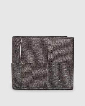 Bottega Veneta Серый кожаный портмоне Intreccio 743004V5UF1