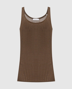 Helmut Lang Коричневий топ в рубчик P02HW705