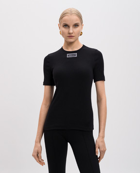 Versace Черная футболка с нашивкой логотипа. 10180991A12908