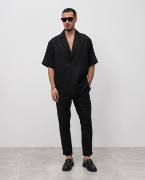 Dolce&Gabbana Чорні штани з льону GY6FETGJ663