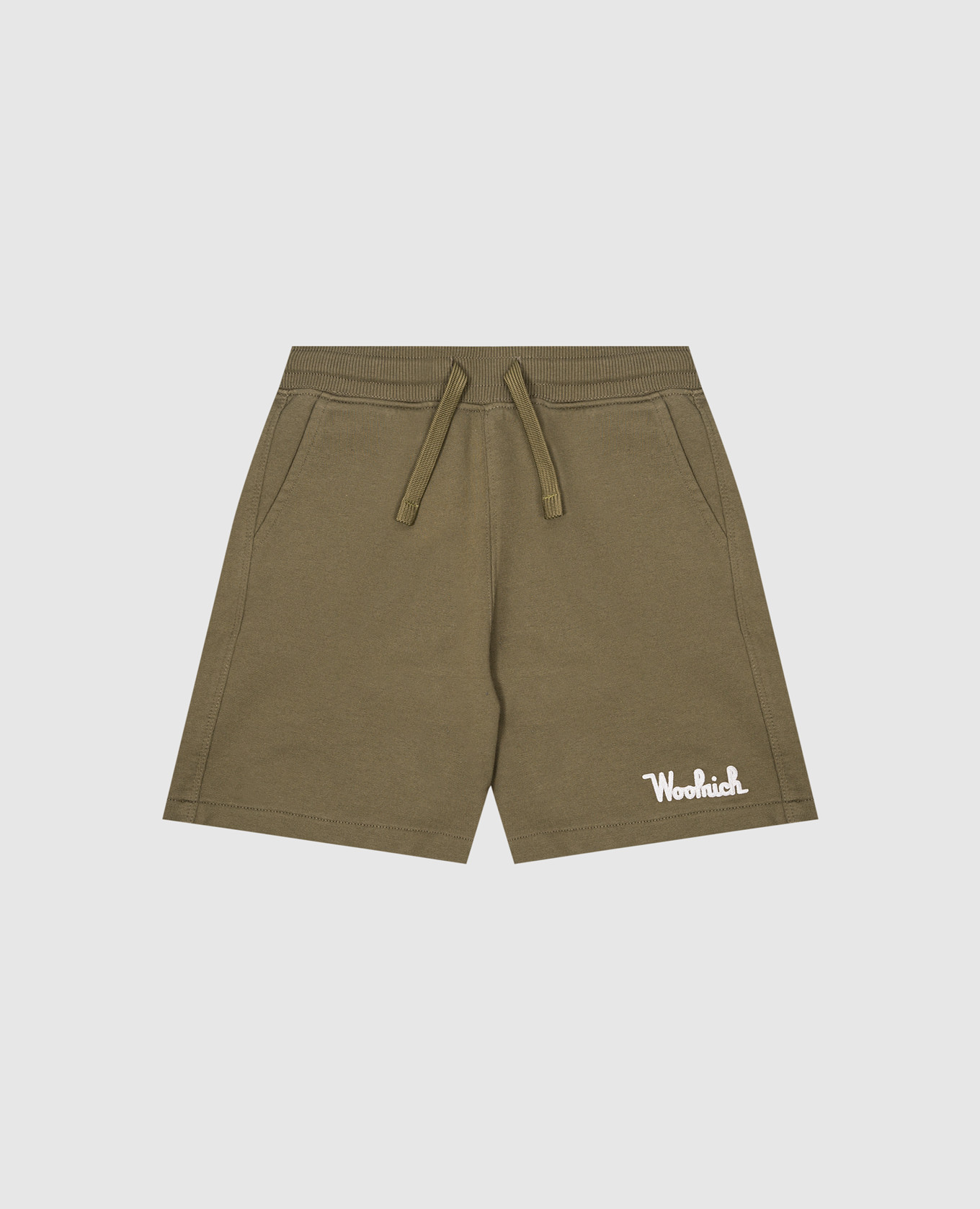 

Детские зеленые шорты с вышивкой логотипа, Зеленый, Шорты