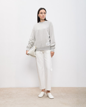 Jil Sander Белые джинсы с принтом логотипа. J04KA0104J46544