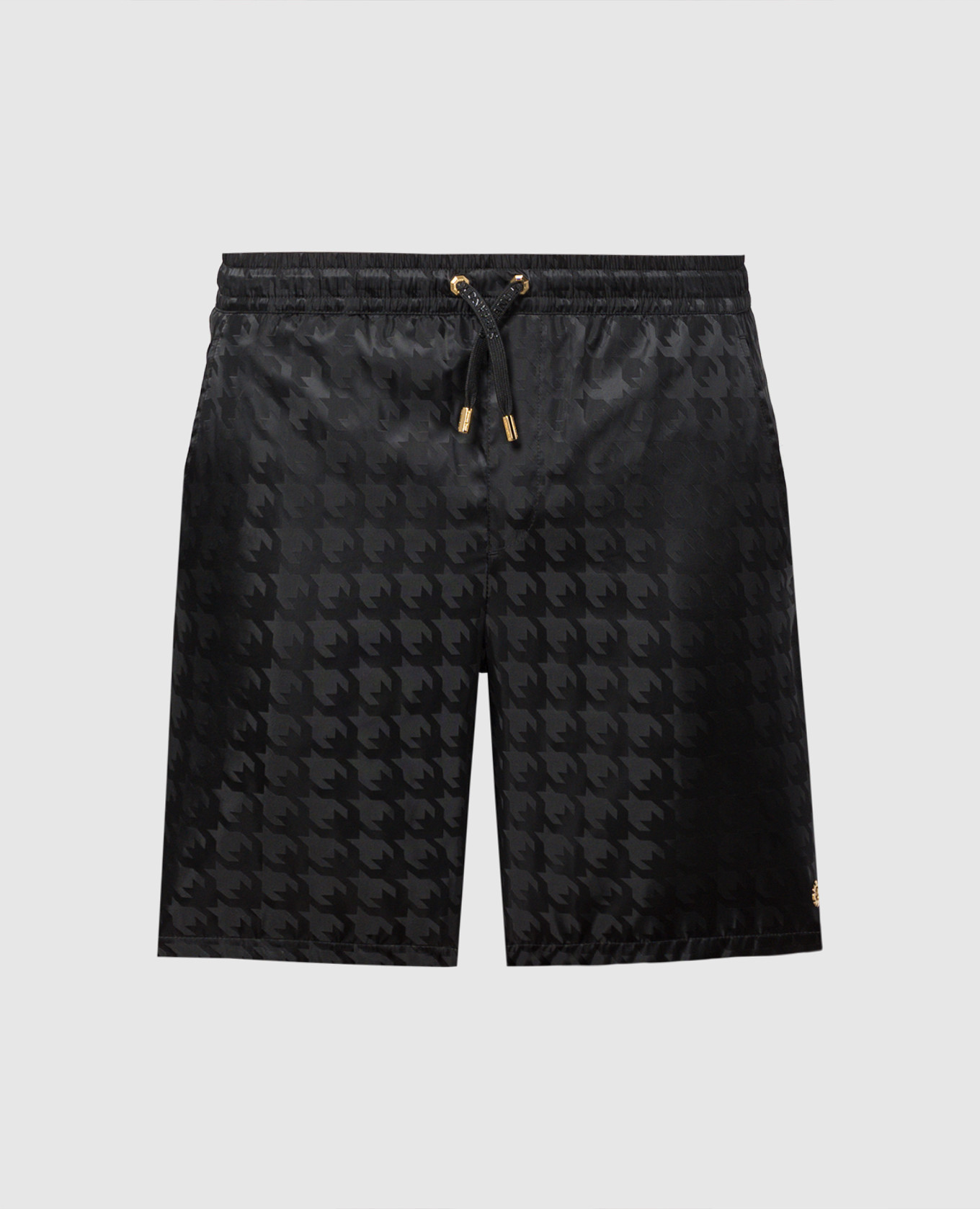 Black patterned swim shorts