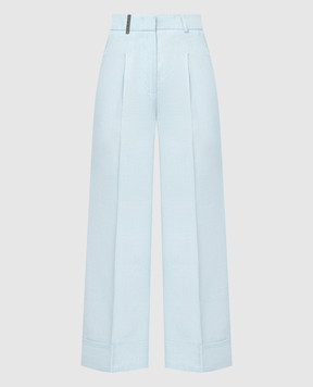Peserico Голубые брюки с леном с люрексом P0409401710