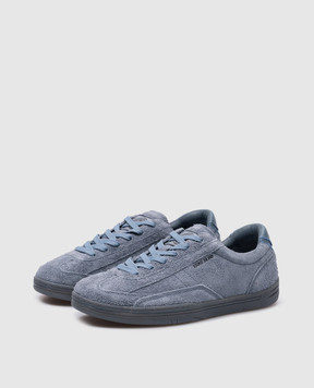 Stone Island Блакитні замшеві кеди з логотипом 80FWS0101