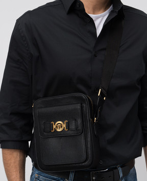 Versace Черная кожаная сумка Medusa Biggie 10157961A10544