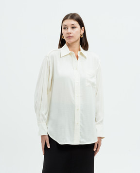 Victoria Beckham Белая блуза в логотипе шаблон. 1324WSH005278C