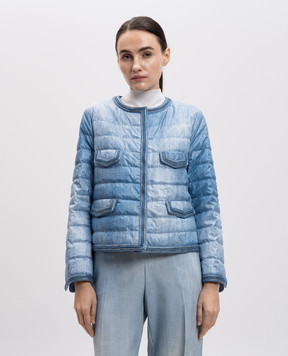 Ermanno Scervino Блакитна стьобана пухова куртка з ефектом деграде D460A310SQJ