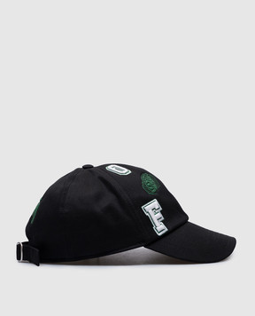 Off-White Черная кепка Crorco с нашивками логотипа OMLA049S25FAB007