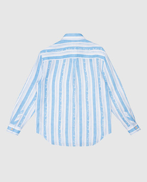 Dolce&Gabbana Детская голубая рубашка из льна в полоску L44S26FS4HU812+