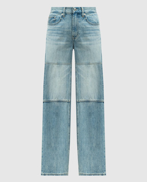 Helmut Lang Блакитні джинси з ефектом потертості O01DW207