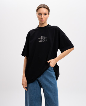 Vetements Черная футболка с кристаллами UA66TR680Bw