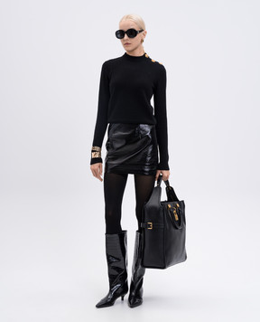 Balmain Чорний джемпер з вовни та кашеміру FF1KD095KI87