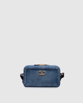 Valentino Синя сумка крос-боді ALLTIME з металевою емблемою VLogo Signature 6W2P0AI5JXE