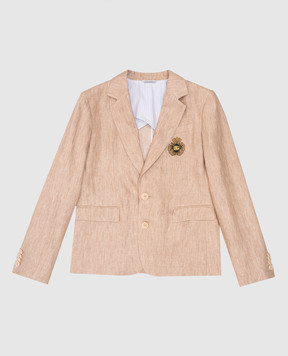Dolce&Gabbana Дитячий коричневий піджак з льону L41E97FU4L0