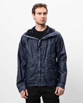 C.P. Company Синяя куртка из льна с вышивкой логотипа MOW202A006284G