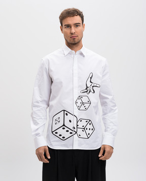 Off-White Белая рубашка Dices OMGE040W24FAB007