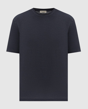 Cashmere&Whiskey Синяя футболка из льна TS6452360706F