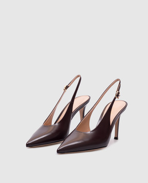Gianvito Rossi Бордові шкіряні глянцеві слінгбеки ROBBIE G9546185RIC