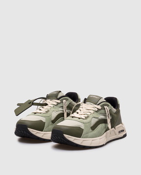 Off-White Зелені комбіновані кросівки Kick Off OMIA289S25LEA001