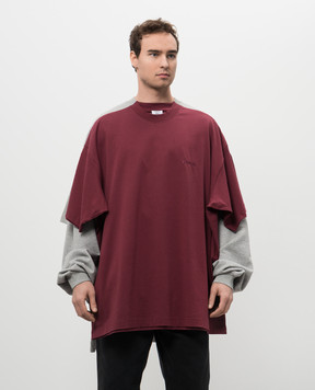 Vetements Серый свитшот тройной конструкции с логотипом UA66CW630G