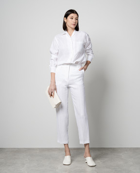 Loro Piana Білі штани з льону FAM9002