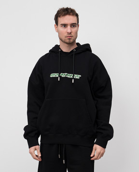 Off-White Черные худи с принтом эмблемы Cash Arrow OMBB118S25FLE005