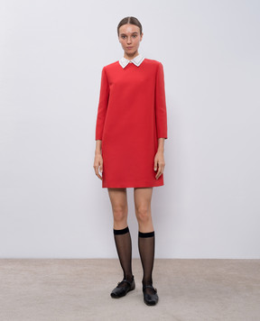 Christian Dior Червона сукня міні з вовни та шовку 841R91A1166