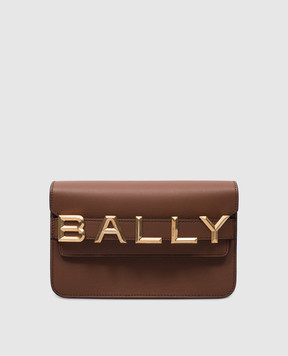 Bally Коричнева шкіряна сумка крос-боді з металевим логотипом WAS01TVT569