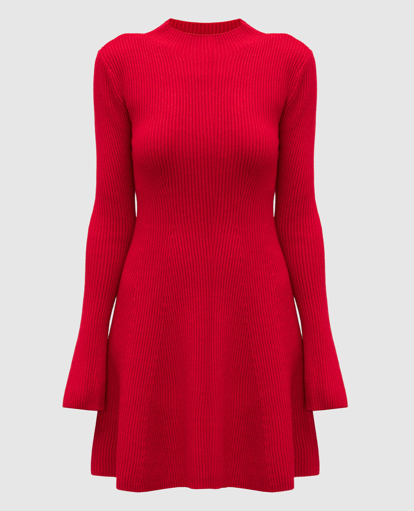 Красное платье мини с шерстью