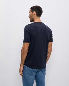 Loro Piana Футболка синя з шовком FAF6128