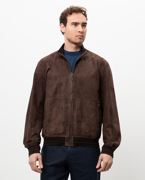 Canali Коричневая замшевая куртка LE00281O70443