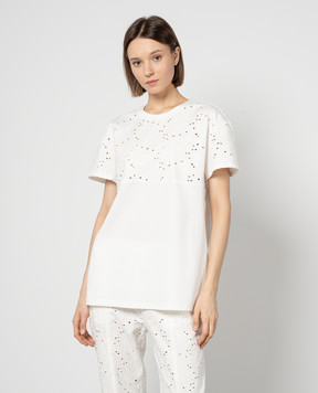 Twinset Біла футболка з вишивкою 241LL2JKK
