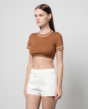 Max Mara Коричневий топ USCIO з логотипом USCIO