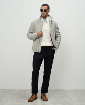 Brunello Cucinelli Белый свитер в рубчик из кашемира M2229525
