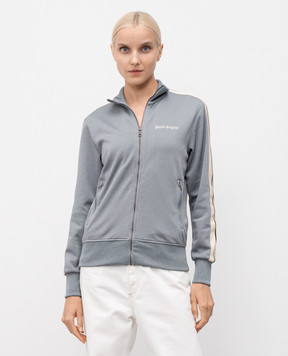Palm Angels Сіра спортивна куртка з вишивкою логотипа PWBD019F25FAB001