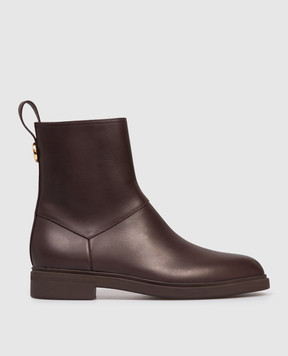 Loro Piana Коричневі шкіряні черевики Kilda FAP8441