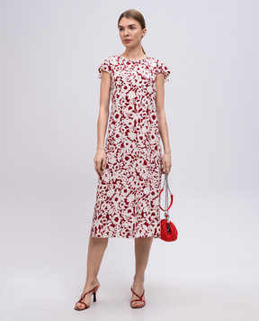 Max Mara Бежева сукня GISELLA із шовку в квітковий принт GISELLA