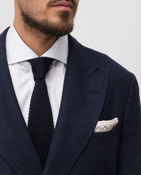 Brunello Cucinelli Синий галстук из шелка MI8700018P
