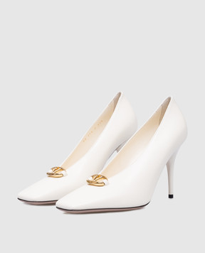 Valentino Білі шкіряні човники VLogo 5W2S0JT5EEY