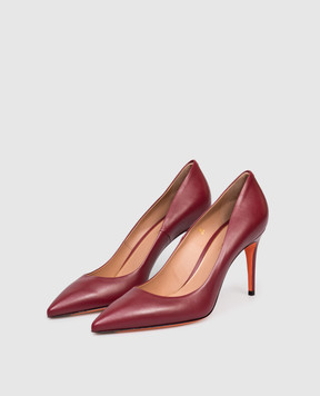 Santoni Бордовые кожаные туфли WDID70945HI2NSZA