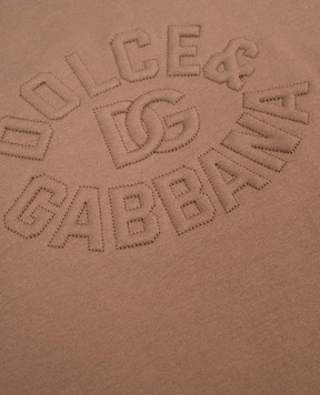 Dolce&Gabbana Детская коричневая футболка с логотипом L4JTHUG7OJ826