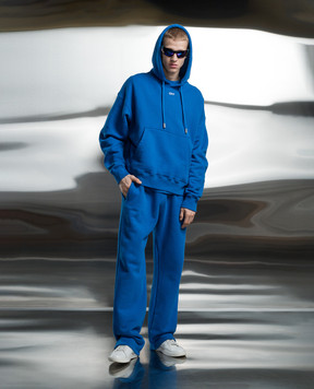 Off-White Сині спортивні штани з вишивкою Off OMCH054S24FLE001