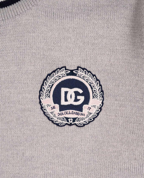 Dolce&Gabbana Дитячий сірий светр з вовни з логотипом L5KWK5JDVB7