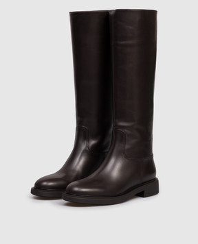 Gianvito Rossi Коричневі шкіряні чоботи Ascott G8012820GOM
