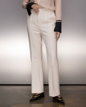 Victoria Beckham Білі штани кльош з вовною 1124WTR005120A