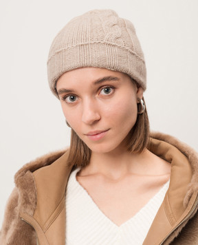 Simonetta Ravizza Бежева шапка CERVINO з кашеміру F04KN95T68TR