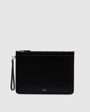 Max Mara Черный кожаный клатч с логотипом CLASSICPOUCHM